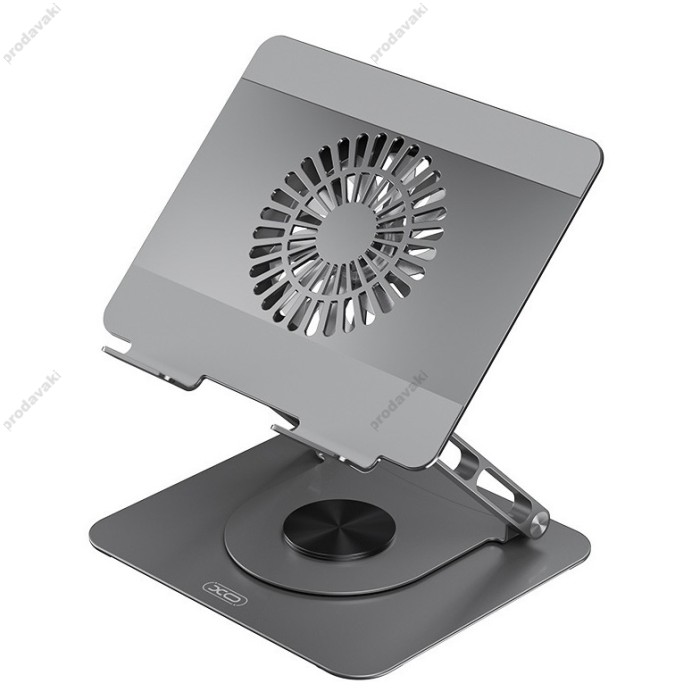 Підставка для ноутбука та MacBook XO C182 Metal Notebook Holder + Lighted Colourful Radiator Grey